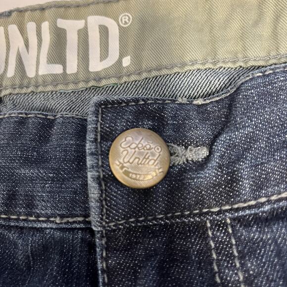 Ecko Unltd Baggy Jeans Size 40 Mens Vintage Y2K Denim Straight Leg Blue - Picture 11 of 14
